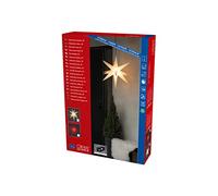 Konstsmide Christmas Outside Decoration 3D Star/Outdoor Lighting (IP44) / Built in Dimmer/Warm White LED/Black Cable, Red