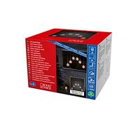 Konstsmide Christmas Window Lights/LED Snowflake Light Curtain/Outdoor or Indoor (IP44) / 48 Warm White Diodes/Transparent Cable, 4044-103EE