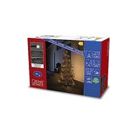 Konstsmide Cluster LED Fée de Noël Compact Extérieur ou Intérieur (IP44) Plug In/Black Cable String Lights, Frosted Warm White, 3867-130EE