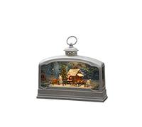 Konstsmide 4290-200 Lanterne à LED Père-Noël avec animaux blanc chaud LED blanc rempli deau, minuteur