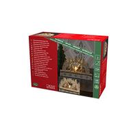 Konstsmide Décoration décorative en bois avec motif de silhouette, fonctionne avec 2 piles AA (non incluses) - Scène de Noël - Diode blanc chaud - Bois naturel