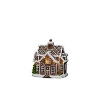 Konstsmide Décorations de Noël LED Scène, avec Musique, Fonctionne à Piles ou USB, intérieur, câble Noir, polyrésine PVC, résine, Multicolore, Maison de Pain au Gingembre