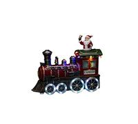 Konstsmide 4258-000 Décoration de Noël LED Scène avec Musique, Fonctionne à Piles ou USB, intérieur, câble Noir, polyrésine PVC, Résine, Multicore, Santa on Train