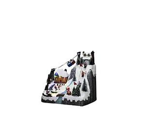 Konstsmide Décorations de Noël Scène LED, avec musique, fonctionne à piles ou USB, intérieur, câble noir, polyrésine PVC, résine, multicolore