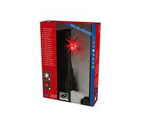 Konstsmide Étoile 3D blanche en plastique avec ampoule, 1 diode blanc chaud, transformateur électrique 12 V/12 W (IP44), 3 W, câble noir