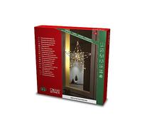 Konstsmide Étoile argentée à micro-LED, 90_diodes_ambrées, 4,5 V, intérieur (IP20), fil argenté - 1802-993