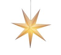 Konstsmide Étoile en papier blanche, câble de raccordement avec interrupteur marche/arrêt inclus, sans ampoule, douille E14, 230 V intérieur, câble blanc - 5931-200