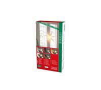 Konstsmide Étoile en papier blanche, perforée, 7 branches intérieur couleur laiton, avec câble de raccordement et interrupteur, sans ampoule, douille E14, 230V, intérieur - 5900-280