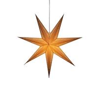Konstsmide Étoile en papier brun, câble de raccordement avec interrupteur marche/arrêt inclus, sans ampoule, douille E14, 230 V intérieur, câble blanc - 5931-600