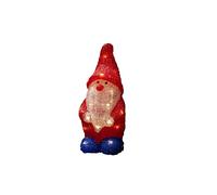 Konstsmide Figurine LED/Utilisation en intérieur (IP20) / Fonctionne avec Piles/Diodes/Transparent/Rouge Père Noël