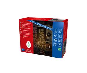 Konstsmide Gaine LED 6 brins de 75 diodes dépolies, double de 6 à 12 brins après 200 cm8h, minuterie 450 diodes blanc chaud, transformateur extérieur 12 V (IP44), 6 W, câble noir lampe