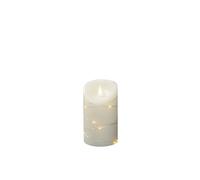 Konstsmide Grandes bougies à piles/3D Living Bougie sans flamme/cire ivoire véritable/guirlande lumineuse/4 ou 8 heures Fonction minuterie/13,5 x 7,5 cm/Bougie LED blanc chaud, 1834-180