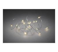 Konstsmide Guirlande Lumineuse à Micro-LED, minuterie de 6 h, 20 diodes ambrées, à Piles, intérieur, Fil argenté - 1460-890