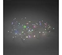 Konstsmide Guirlande Lumineuse de Noël LED à Fil Nu/Utilisation en intérieur (IP20)/100 diodes RVB à Changement de Couleur Lente/transformateur d'intérieur 4,5 V/Fil argenté