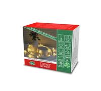 Konstsmide Guirlande lumineuse décorative à LED "fleurs", clair et blanc, avec minuterie 6h, 20 diodes blanc chaud, à piles, intérieur, Câble transparent - 3293-503
