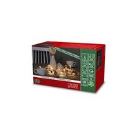 Konstsmide Guirlande lumineuse décorative à LED, perles, multicolores, avec minuterie 6h, 20 diodes blanc chaud, à piles, intérieur, Câble transparent - 3291-503