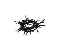 Konstsmide Guirlande lumineuse LED avec interrupteur on/off - Minuteur 6 h - 20 diodes blanches chaudes - Fonctionne sur piles - Intérieur - Câble vert - 2 piles AA 1,5 V (non compris) - 1408-100