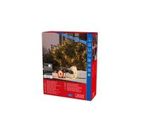 Konstsmide Guirlande lumineuse micro-LED compactes avec enrouleur de câble, noir-rouge, 600 diodes blanc chaud, Transformateur extérieur 30V, Câble noir - 3846-100