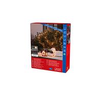 Konstsmide Guirlande lumineuse micro-LED compactes avec enrouleur de câble, noir-rouge, 800 diodes de couleur ambre, Transformateur extérieur 30V, Câble noir - 3848-800