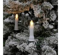 Konstsmide Guirlande pour sapin à LED, ampoules à visser, « One String », 16 diodes de couleur ambre, 4,5 V, extérieur (IP44), câble vert - 1149-020