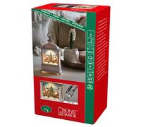 Konstsmide Lanterne à eau LED, blanche, « Marché de Noël », avec interrupteur marche/arrêt, minuterie 5h, 1 diode blanc chaud, à piles et USB, intérieur, 4270-200