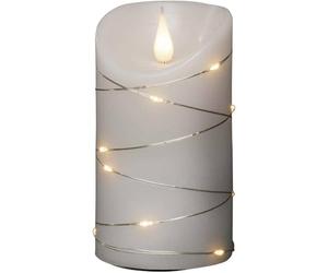 Konstsmide Large Candles/3D Living Operated Flameless Real Wax/Wire Lights/4 or 8 Hour Timer Function/13.5 x 7.5 cm/Warm LED, White Battery Candles