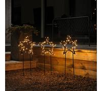 Konstsmide Lot de 3 étoiles métalliques LED, 4464-800,