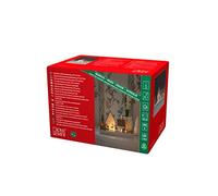 Konstsmide Lumières de Noël/Silhouette de maison avec rennes/Décoration de Noël/Fonctionne avec 2 piles AA (sauf) / Scène de Noël Blanc chaud Diodes