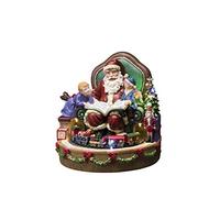 Konstsmide Lumières Père Noël lisant scène de Noël/douze LED/transformateur ou fonctionnement à piles/fonction musicale en option 8 chansons / 28,5 cm de large x 28 cm de haut, polyrésine,