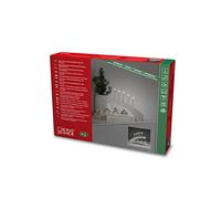 Konstsmide Lumières/village de silhouette avec décoration étoilée, fonctionne avec 2 piles AA (exception)/scène de Noël diodes blanc chaud, bois