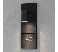 Konstsmide Numéro d'adresse lumineux MODENA, noir, Aluminium, Moderne, Applique Exterieur