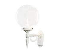 Konstsmide Orion Up Applique Murale d'extérieur Faite à la Main Alimentation Secteur 1 x 60 W E27 Max Applique Murale/Globe en Verre Transparent/Aluminium / IP23 / Lumière extérieure Blanche