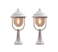 KONSTSMIDE Parma 7224-250 Lot de 2 spots en aluminium E27 IP43 Blanc 54 cm