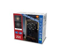 Konstsmide Rideau lumineux à LED, 12 étoiles flocons, 60 diodes blanc chaud, 4,5 V, extérieur (IP44), Câble transparent - 4049-103