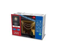 Konstsmide Rideau lumineux à LED, 44 étoiles flocons, 44 diodes blanc chaud, 4,5 V, extérieur (IP44), Câble transparent - 4042-103