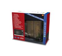 Konstsmide Rideau lumineux à LED en forme de gouttes, 400 diodes blanc chaud, 30 V, extérieur (IP44), Câble transparent - 4052-103
