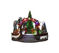 Konstsmide Scène à LED zoo de Noël, avec musique, 19 diodes, 4,5 V, transfo intérieur/fonctionnement sur piles, Câble noir - 4237-000