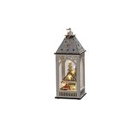 Konstsmide Silhouette en bois à LED, blanc, « maison », minuterie 6H, 8 diodes blanc chaud, à piles, intérieur, 3270-210