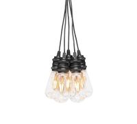 Konstsmide Système de guirlandes de terrasse à LED, kit de base avec variateur, 10 diodes de couleur ambre, 24 V, extérieur (IP44), Câble noir - 2351-800