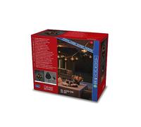 Konstsmide Système de guirlandes de terrasse à LED, rallonge pour 2333-XXX, 10 diodes de couleur ambre, extérieur, Câble noir - 2334-870