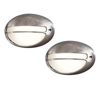 Konstsmide TORINO Lot de 2 Ampoule Applique murale extérieure ovale, aluminium/verre acrylique opale, verre 7334-000