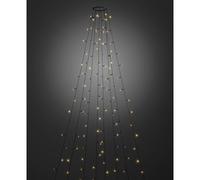 Konstsmide Voile à LED pour sapin avec bague Ø 15, 8 brins de 50 diodes, pré-monté, avec effet scintillant, 400 diodes ambrées (200 scintillantes), 24 V, transfo extérieur, câble noir - 6321-810
