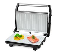 Kontakt-Pizzagrill Table 750W pour Bifteck, Sandwich Pain Antiadhésif Inox