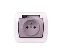 Kontakt-Simon AGZ1BZE/11A Prise de courant en plastique IP44 250 V 92 mm 41,5 mm Blanc