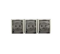 kontakt-simon Simon Aquarius AQGZ1-3/11a 5902787806910 Triple prise IP54 avec clapet anti-fumée Blanc