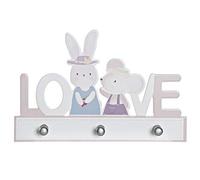 KONTARBOOR Patère, Porte manteaux Mural pour chambre d’enfant « Thème Lapin » 29,5 X 4 X 19,5 cm.