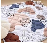 KONTARBOOR Tapis de Jeux Bebe 127 x 127cm - Antidérapant- Epais et Matelassé en Coton - Lavable en Machine - Pliable - Tapis d'éveil Tapis Sol Bebe - Tapis pour Parc de Jeux.