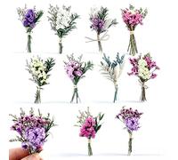 Kontazmi Lot de 10 bouquets de fleurs séchées naturelles - Mini bouquet de fleurs séchées - Décoration pour bricolage, bricolage, scrapbooking, journal, bullet journal, album photo, décoration et