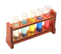 KONTONTY 1 Ensemble Mini Couleur à essai de Couleur modèle de Tube à essai Miniature Petits Tubes à essai Tube à essai Scientifique Petit Accessoire Mini Tubes à essai Bois