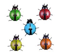 KONTONTY 1 Jeu en fer forgé decor mural Décorations de jardin figurine scarabée rouge décoration murale extérieure ornement décoration parure de Métal